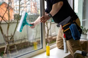 how to clean tall windows